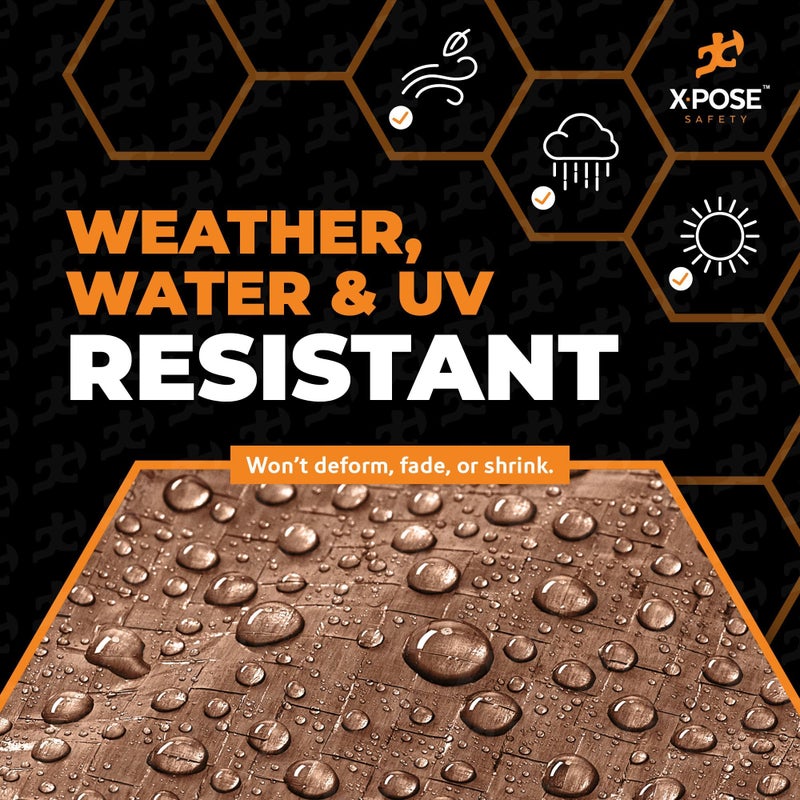 xpose safety Multipurpose Protective Cover Brown Poly Tarp 9' x 12' - Durable, Water Resistant, Weather Resistant - 5 Mil Thick Polyethylene - by Xpose Safety - Image 4